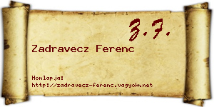 Zadravecz Ferenc névjegykártya