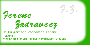 ferenc zadravecz business card